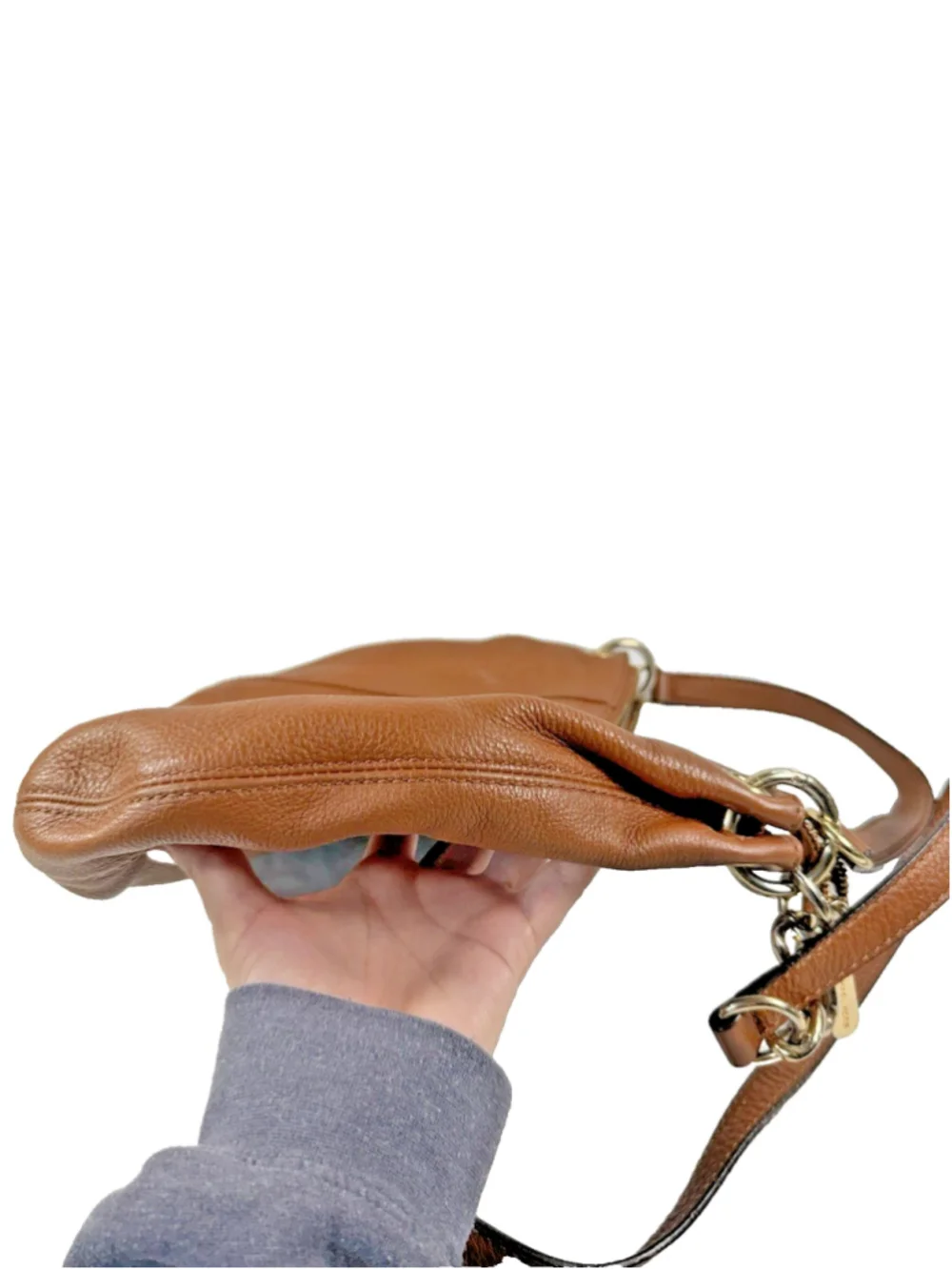 Michael Kors Large Brown Leather Shoulder Hobo Bag crossbody